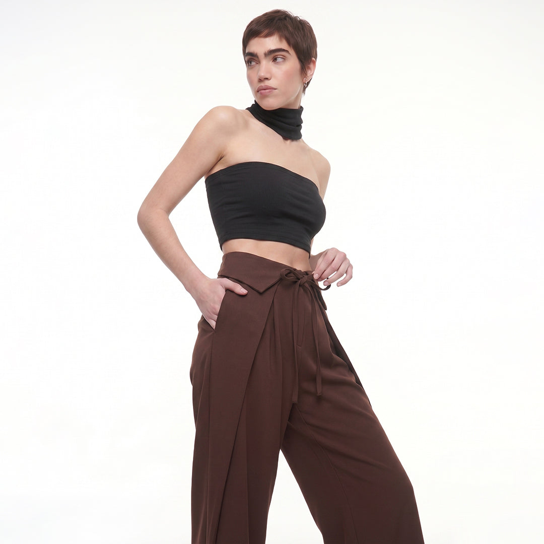 Pantalón wide leg origami