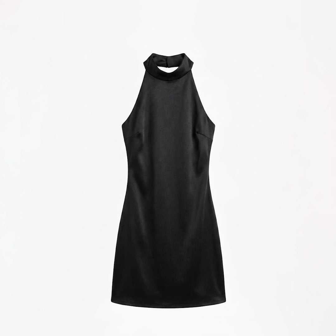 Vestido halter satinado