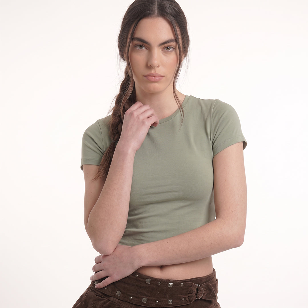 Blusa básica manga corta