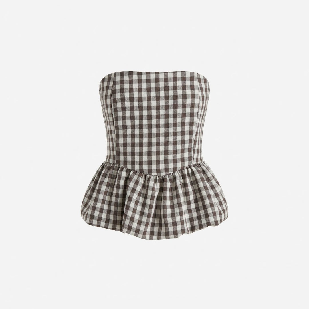 Blusa peplum cuadros