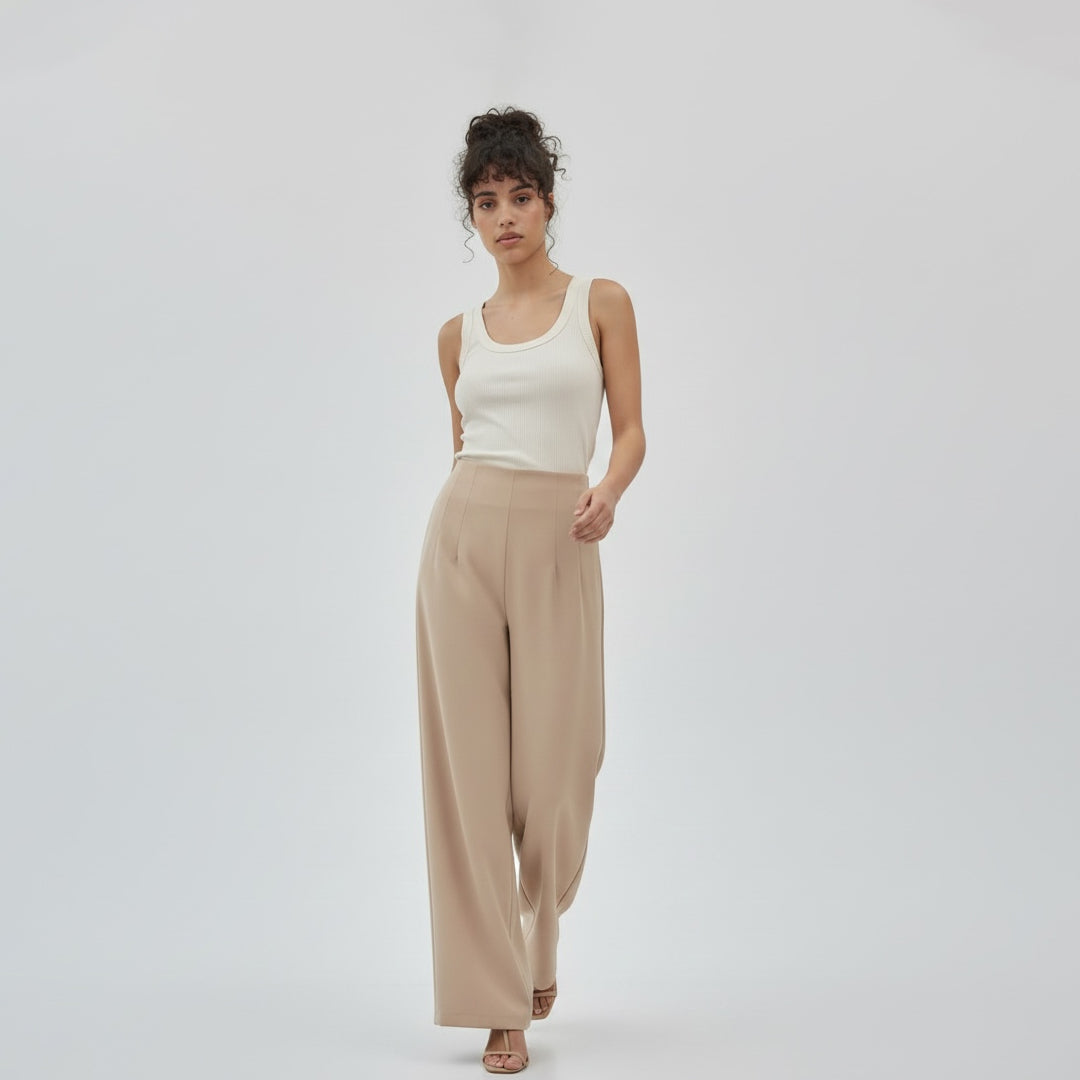 Pantalón ancho fluido pinzas