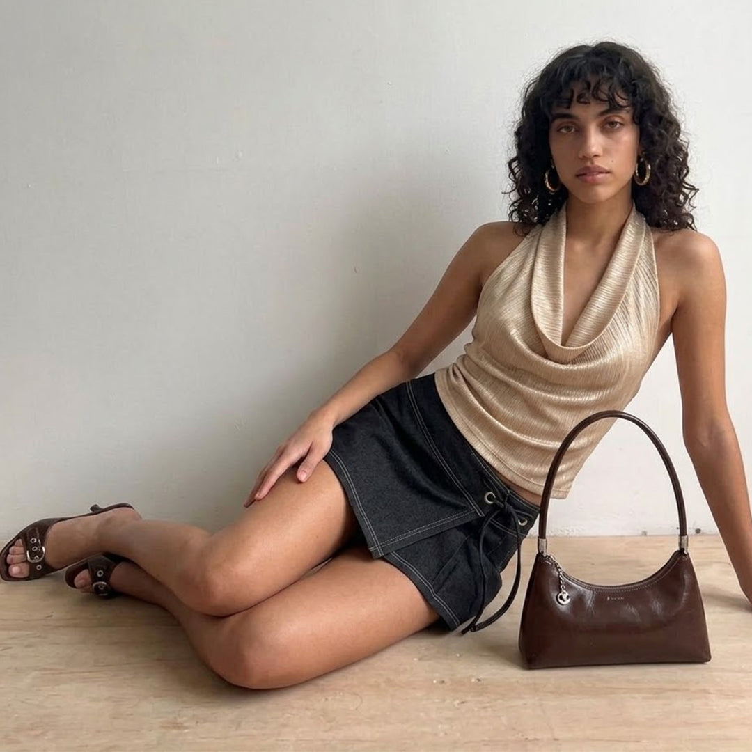 Blusa escote al agua textura