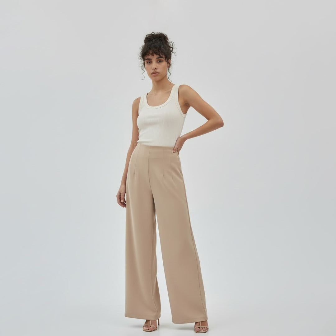 Pantalón ancho fluido pinzas