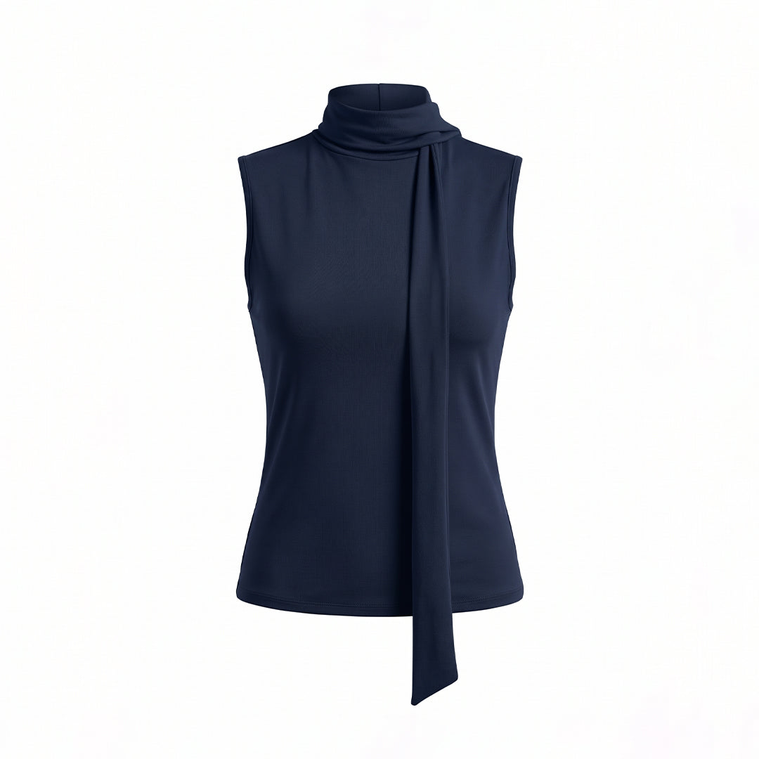 Blusa cuello alto bufanda