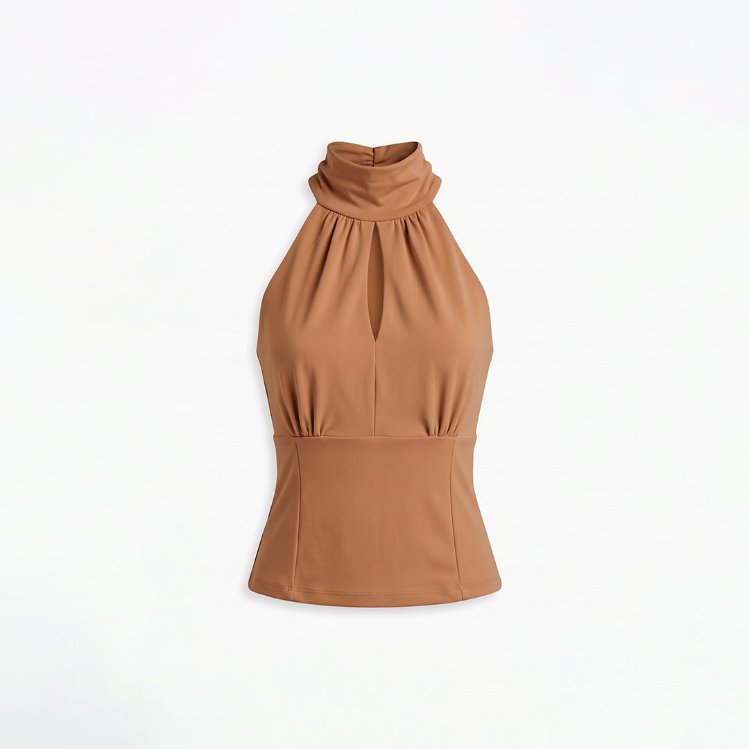 Blusa halter estilo japandi