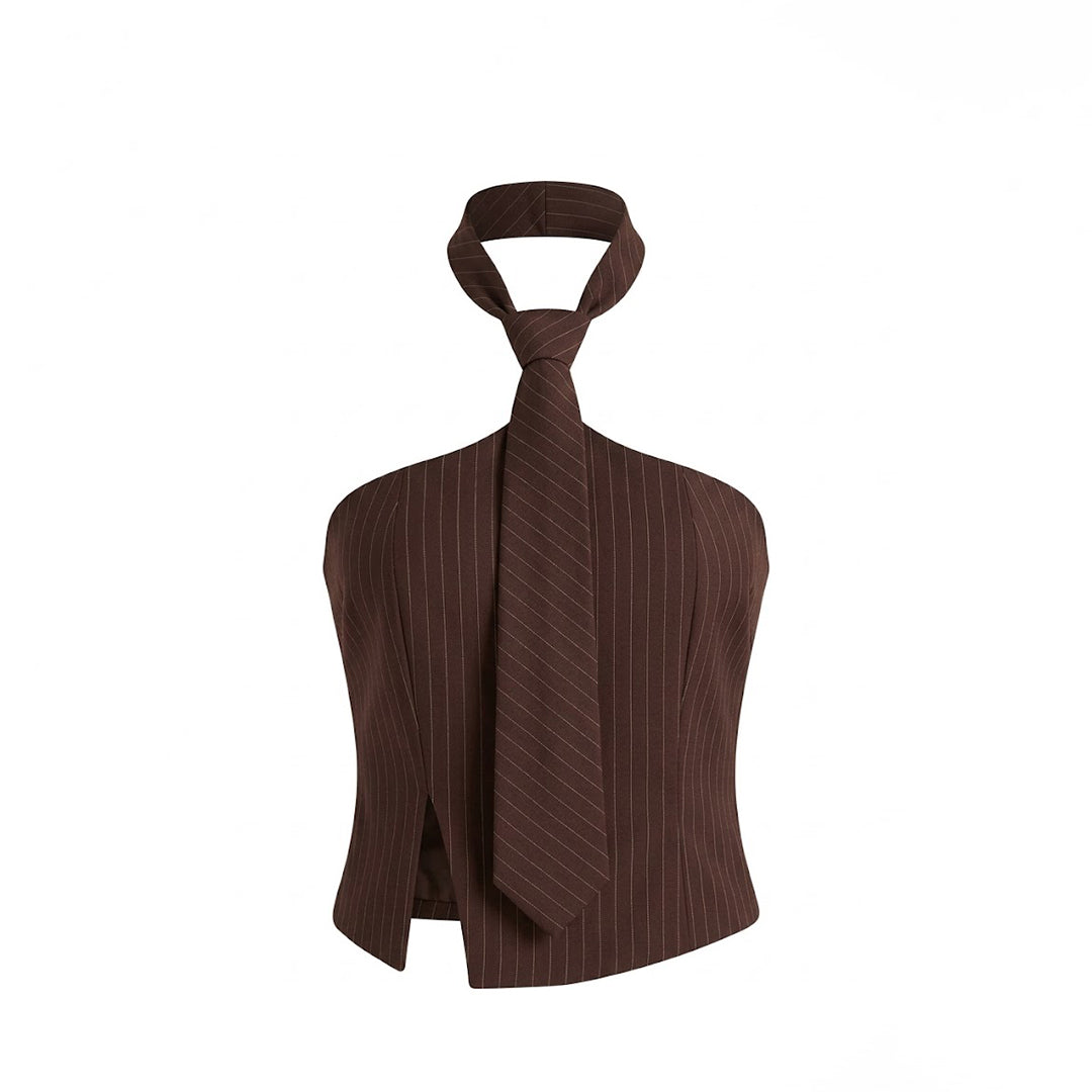 Blusa con corbata asimétrica