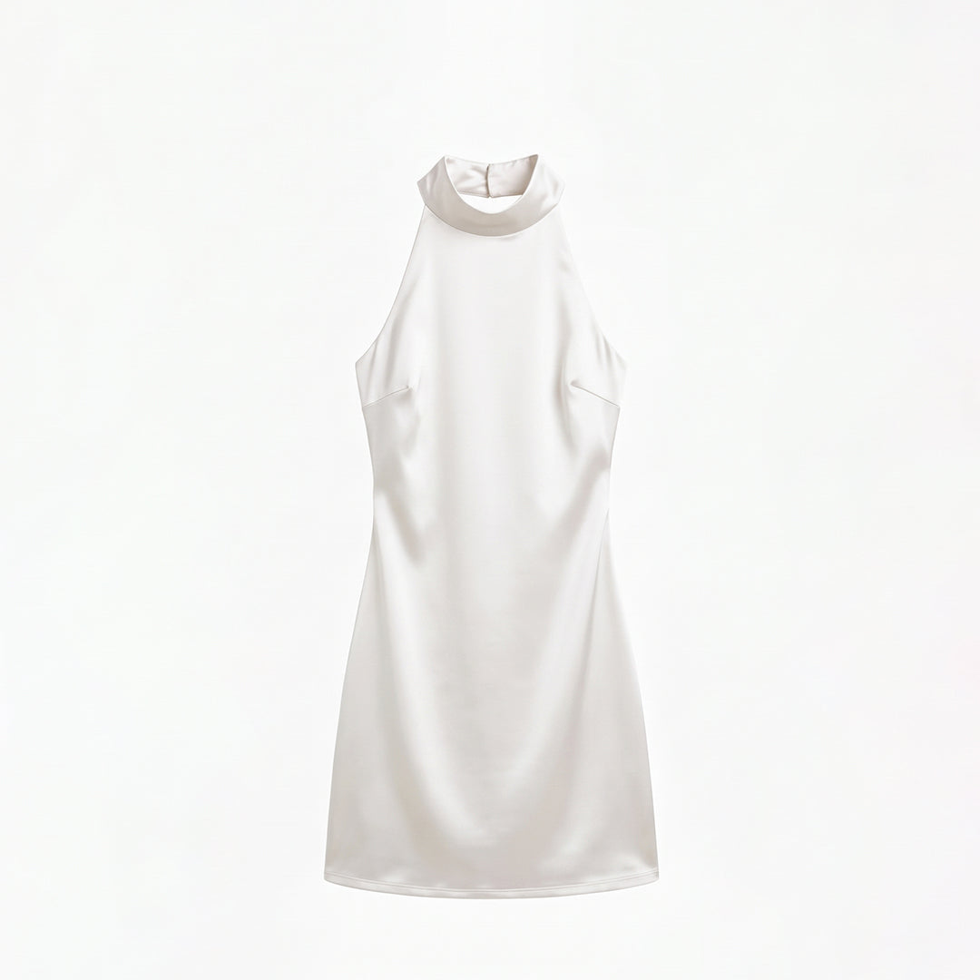 Vestido halter satinado