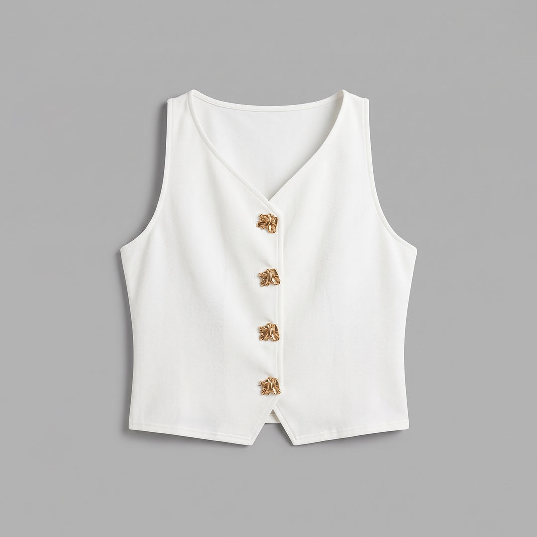 Blusa tipo chaleco botones joya