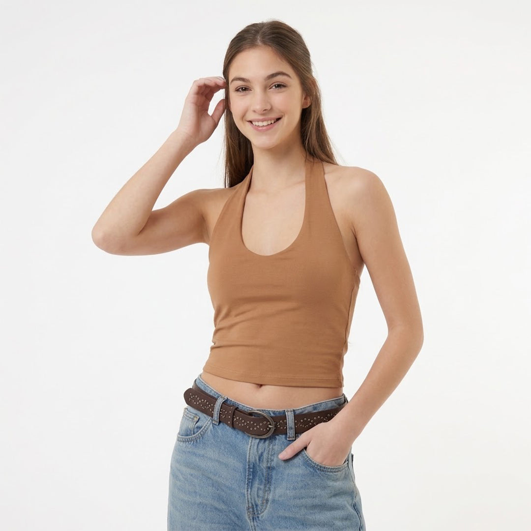 Blusa básica cuello halter