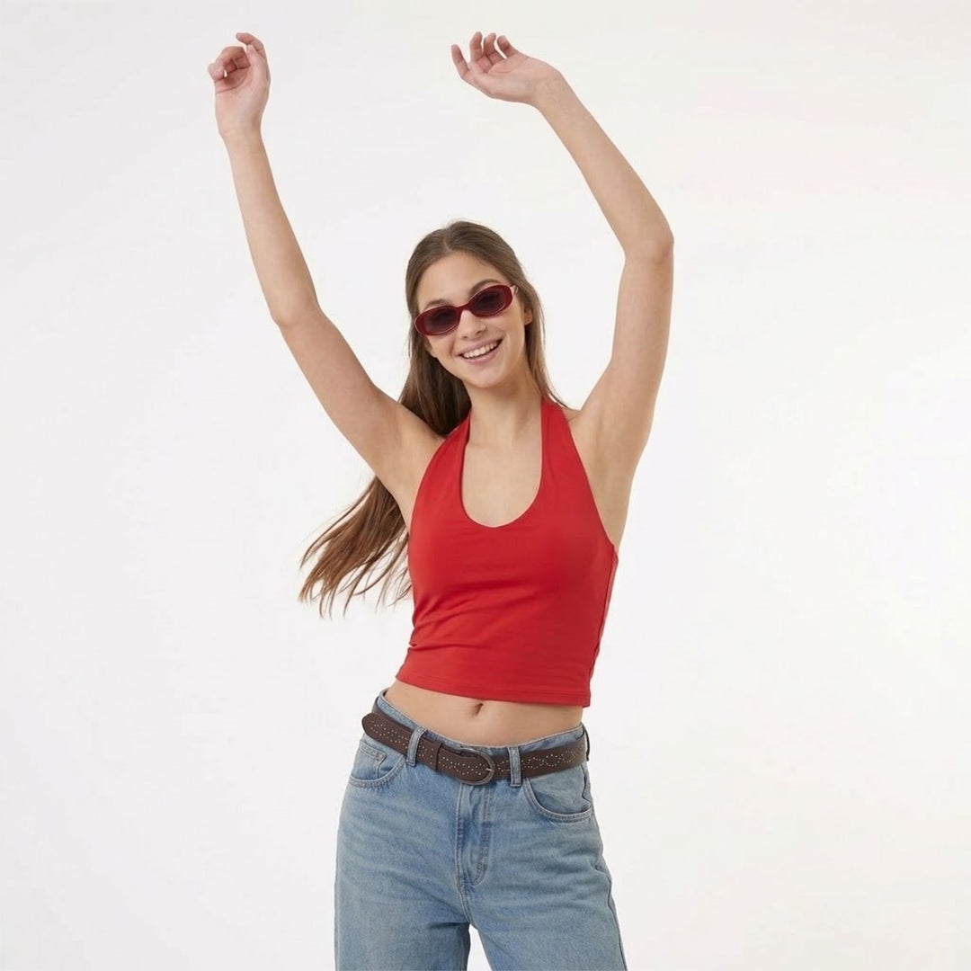 Blusa básica cuello halter