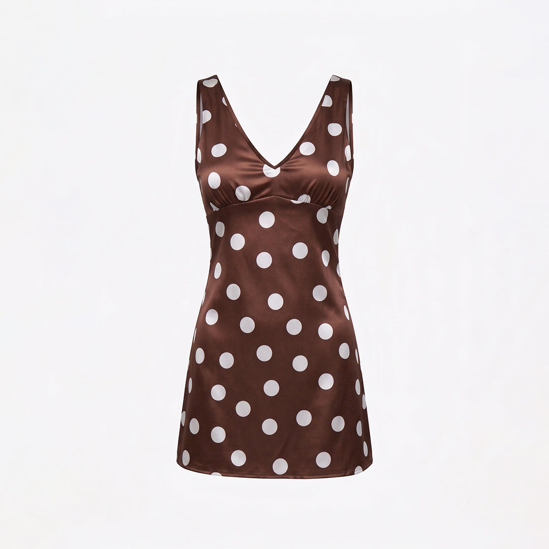 Vestido satinado polka dots