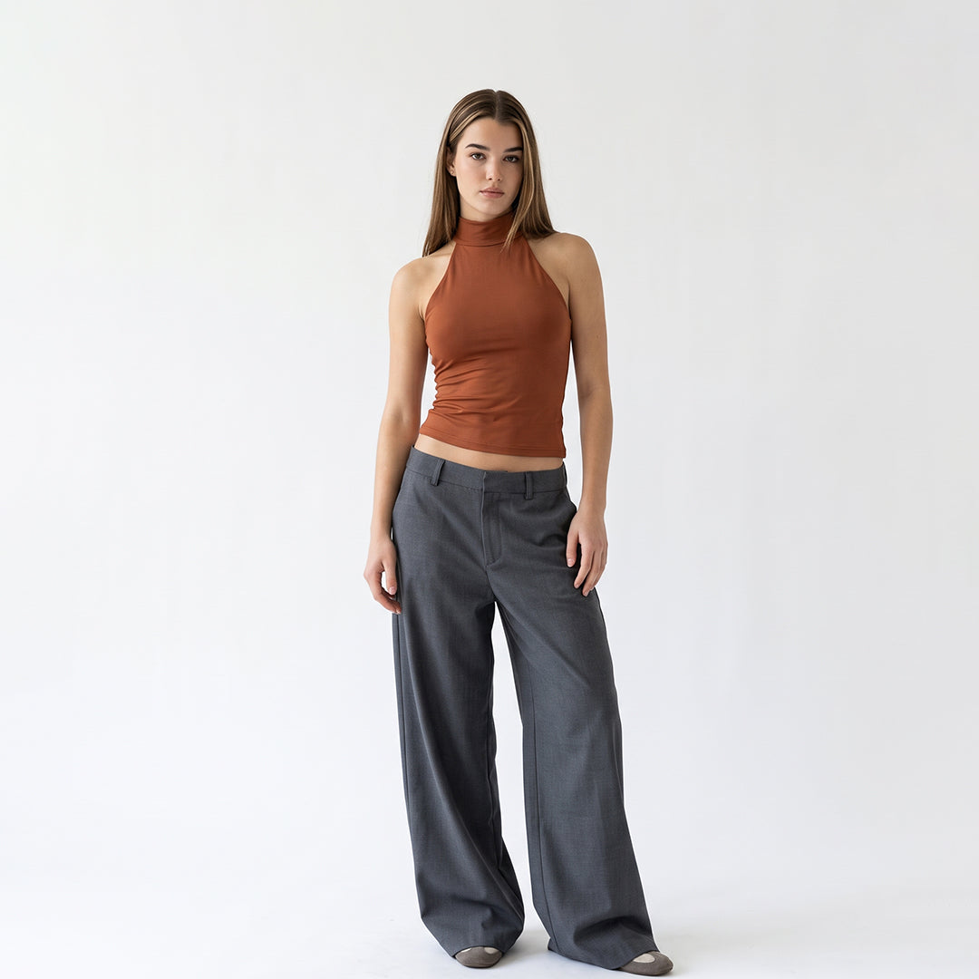 Blusa halter lazo en cuello