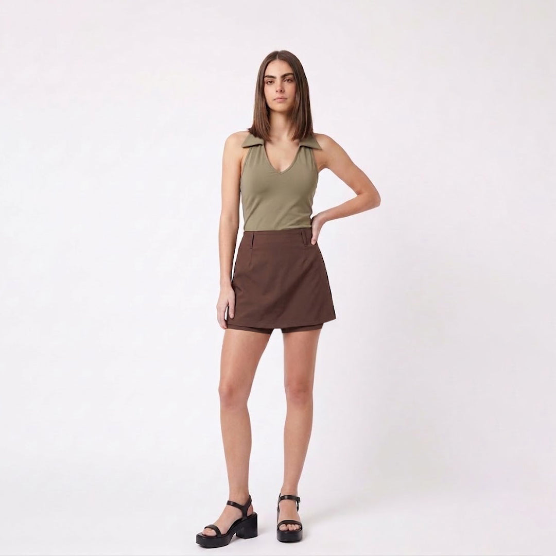 Short falda presillas