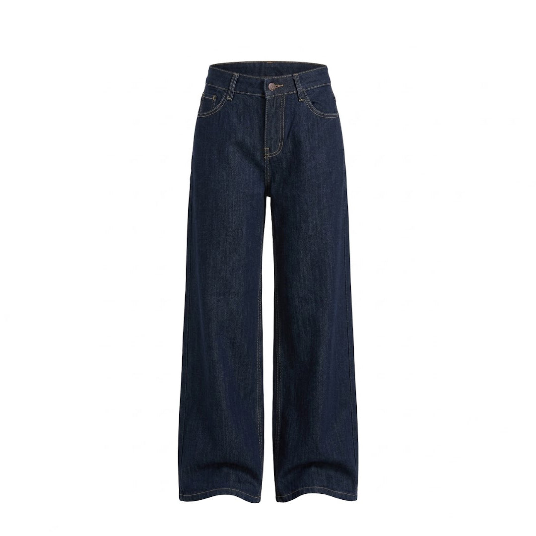 Jeans wide leg denim oscuro