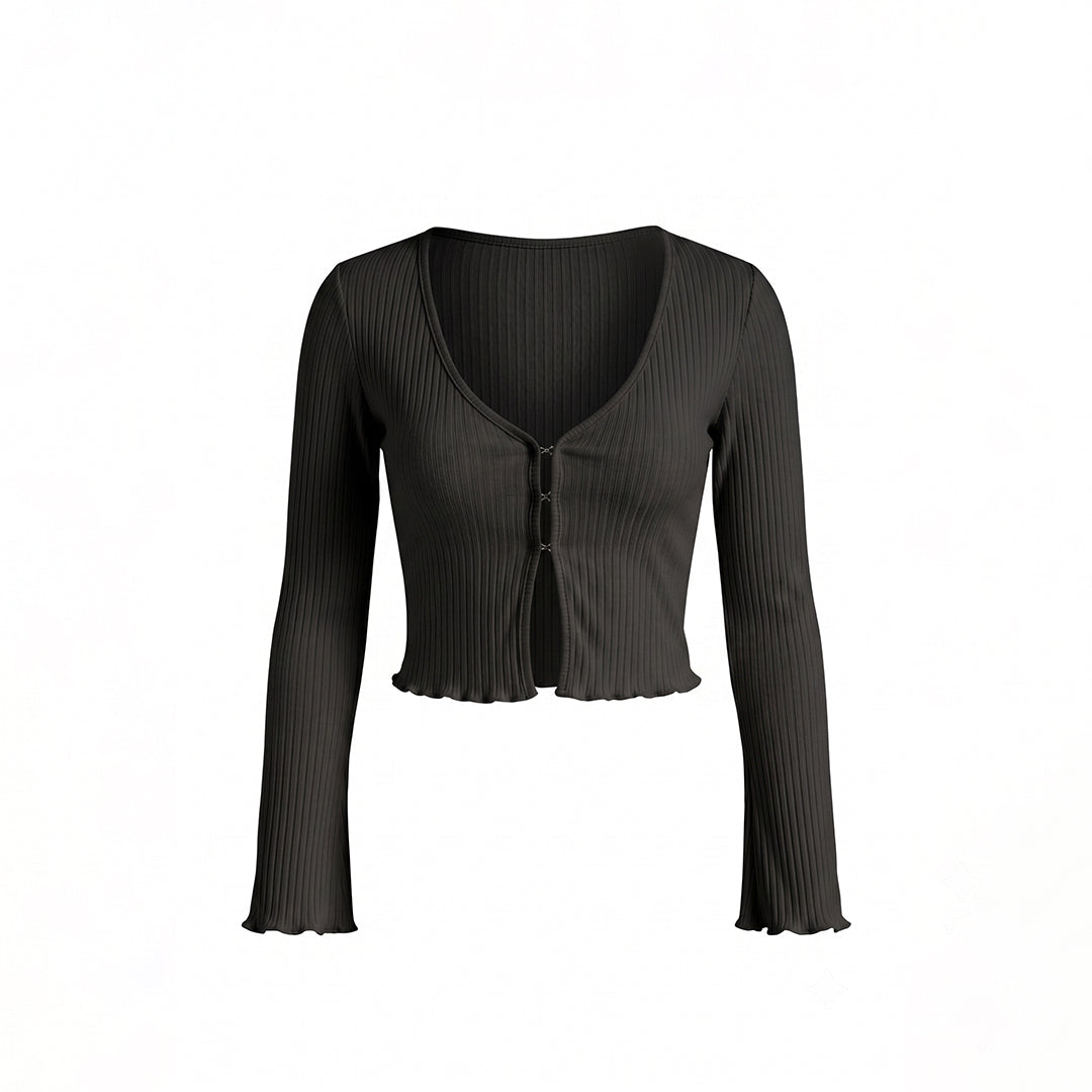 Blusa manga larga abertura