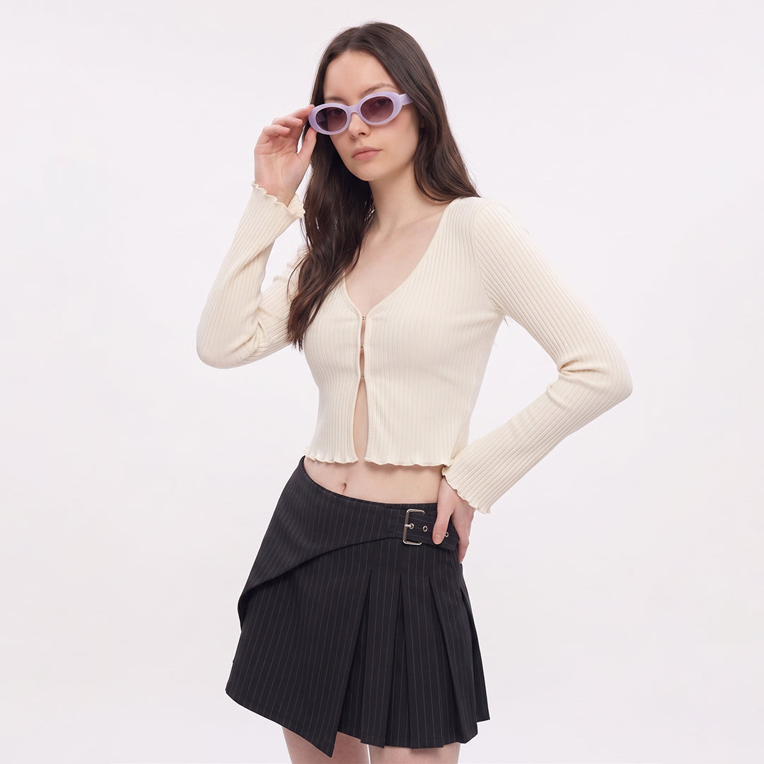 Blusa manga larga abertura