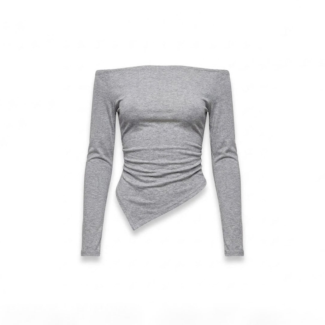 Blusa asimétrica manga larga