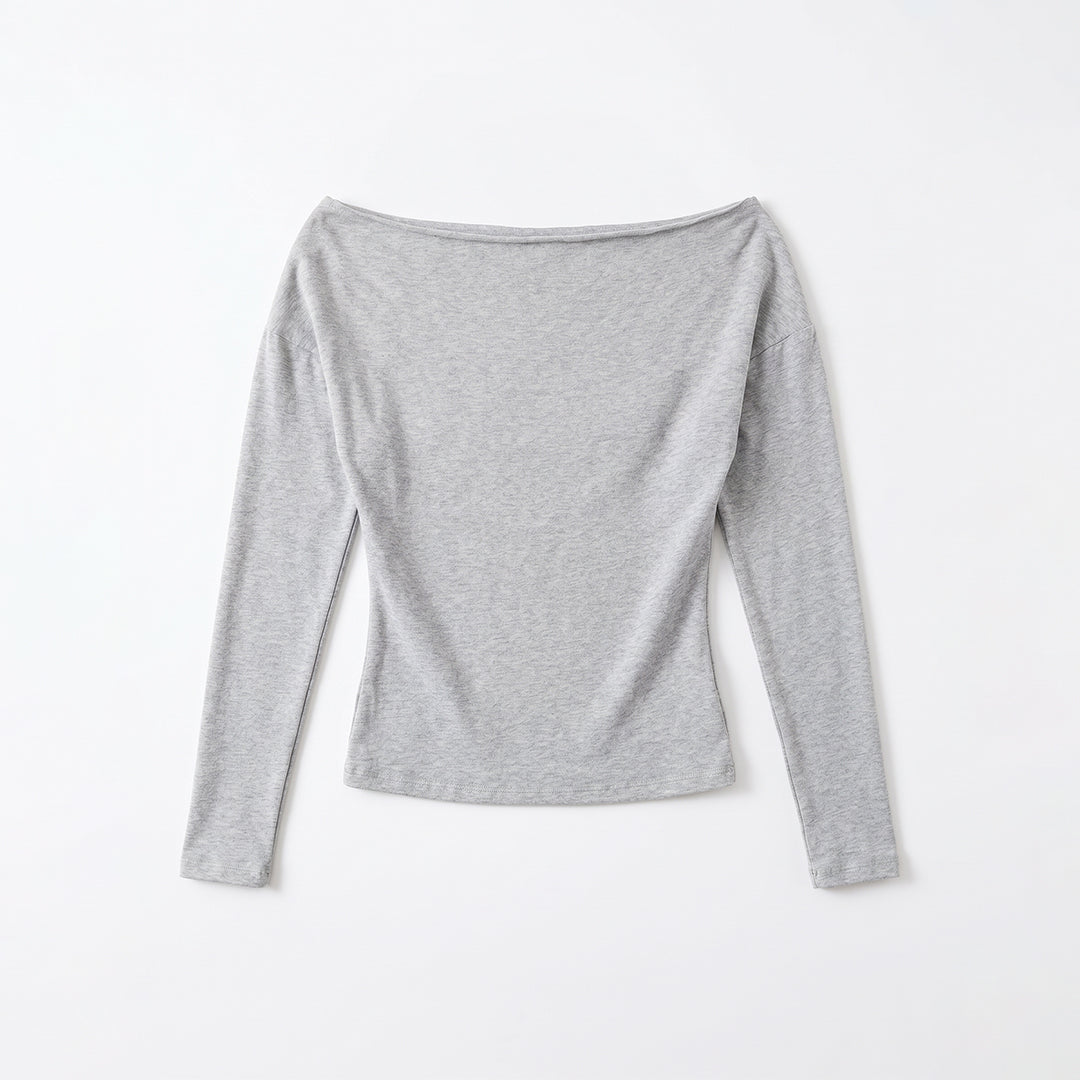 Blusa manga larga corte asimétrico