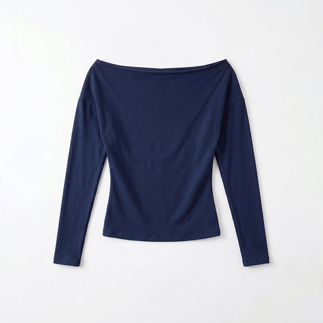 Blusa manga larga corte asimétrico