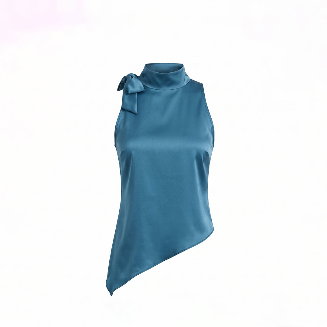 Blusa asimétrica satinada