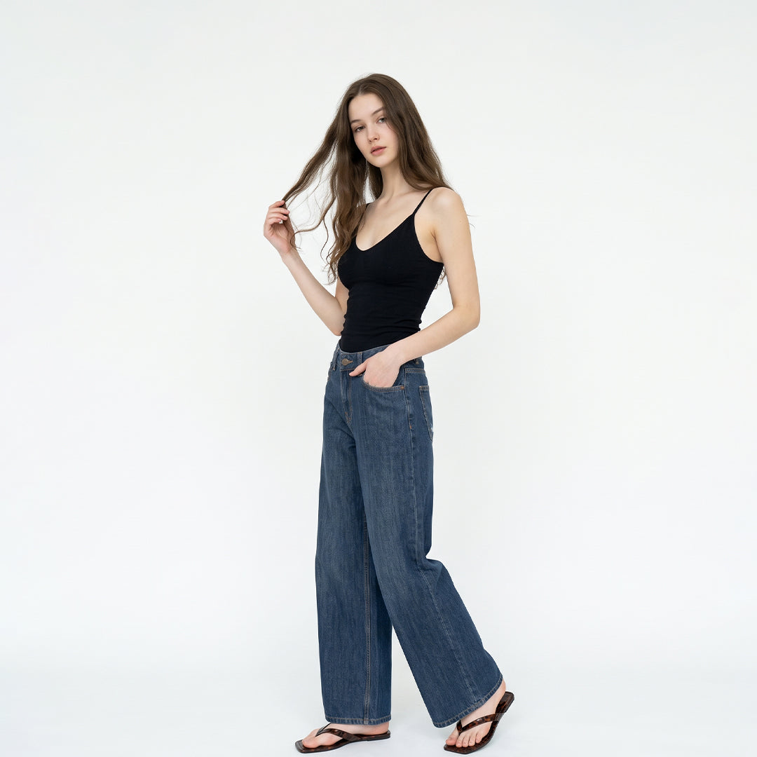 Jean wide leg denim oscuro