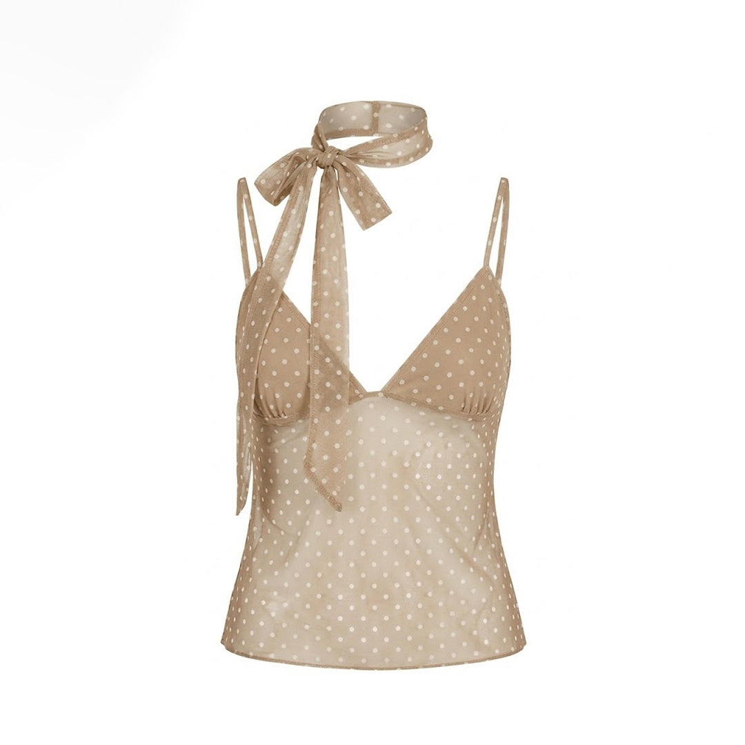 Blusa polka dots mesh