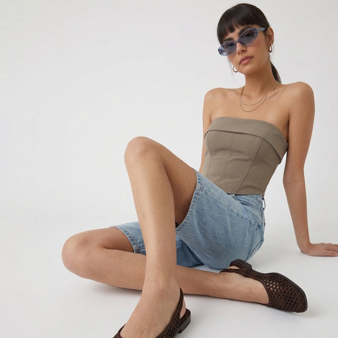 Top strapless doblez