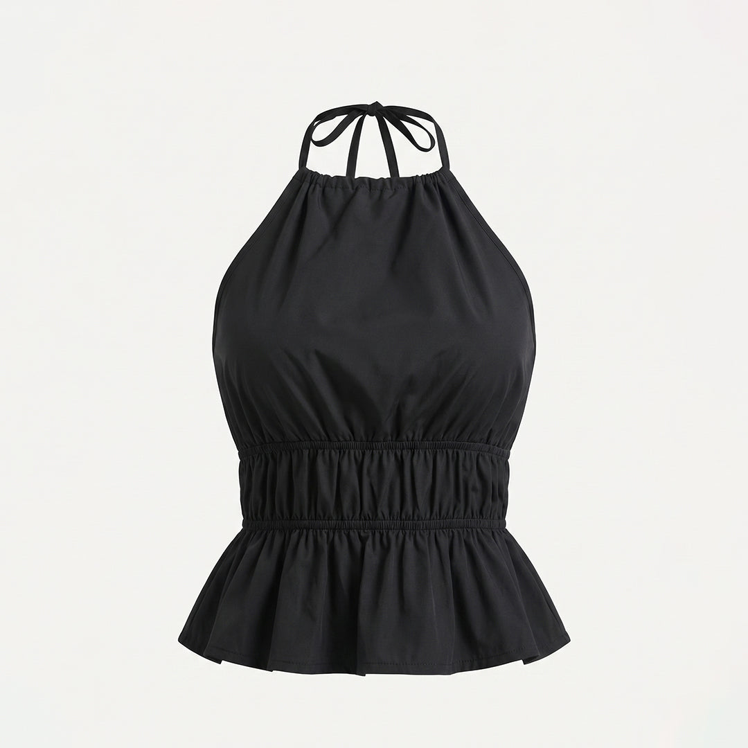 Blusa peplum halter