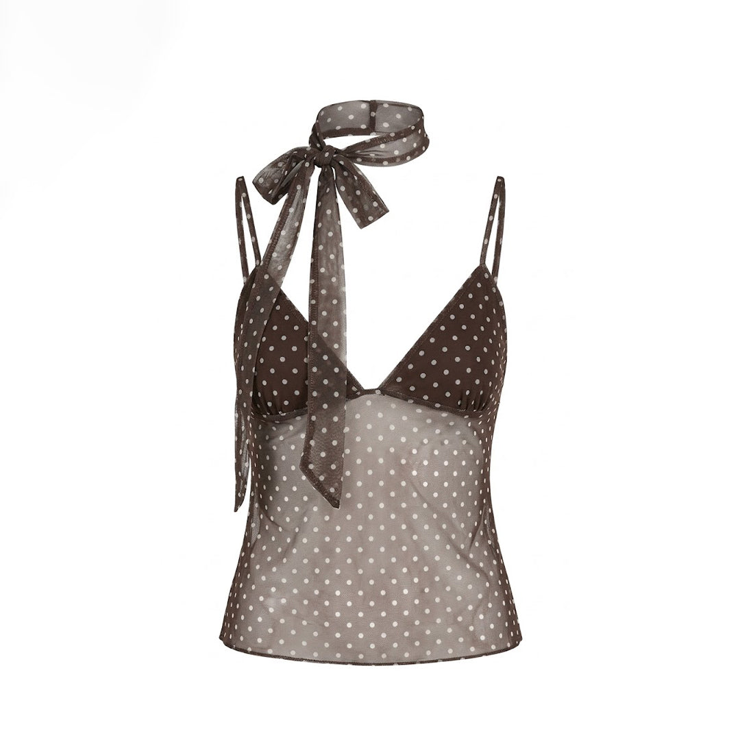 Blusa polka dots mesh
