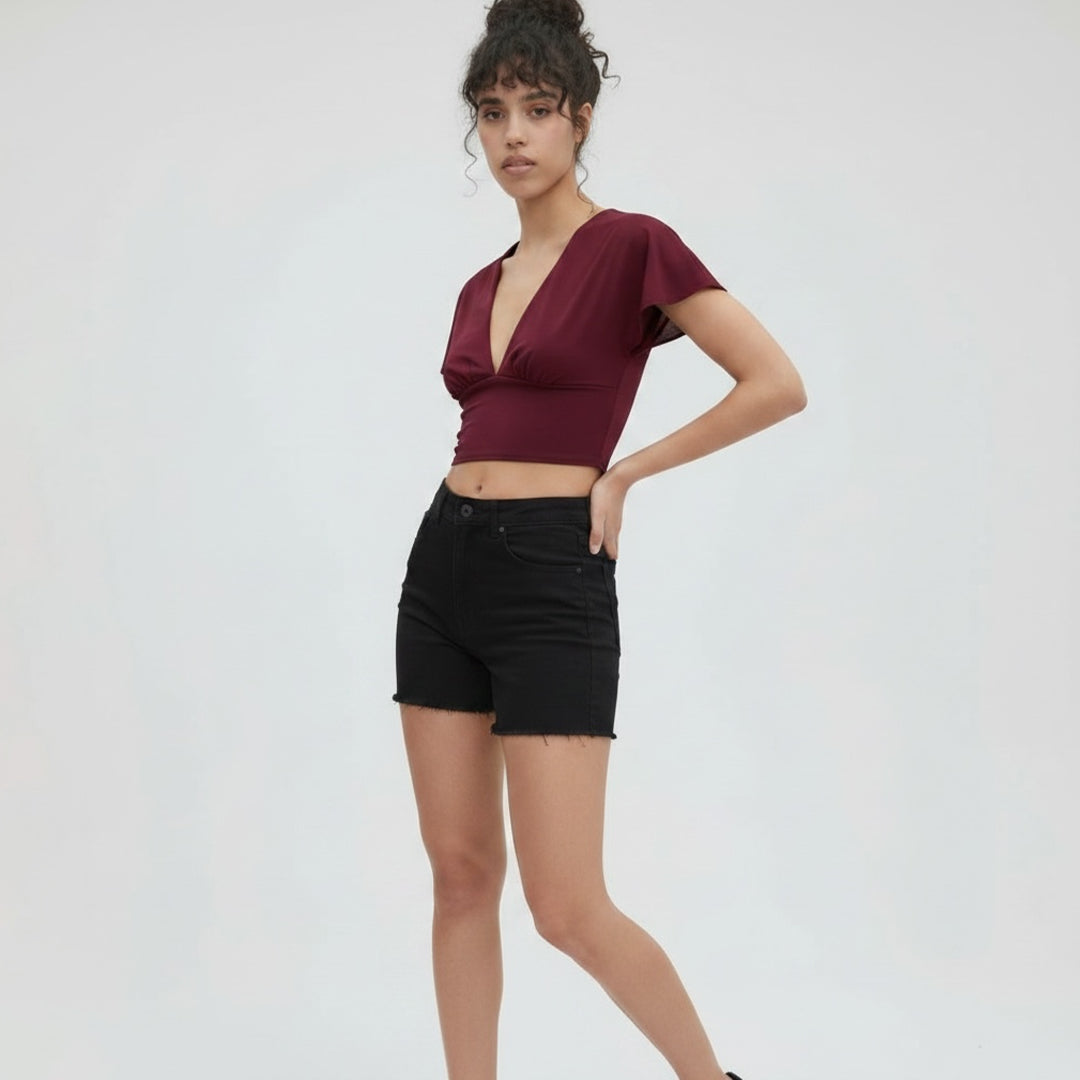 Crop top escote en V