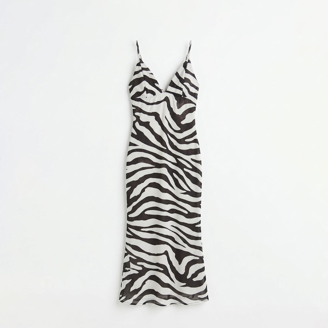 Vestido midi animal print