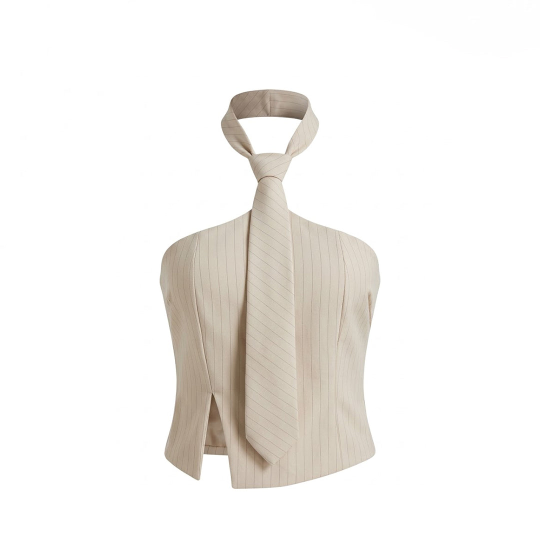 Blusa con corbata asimétrica