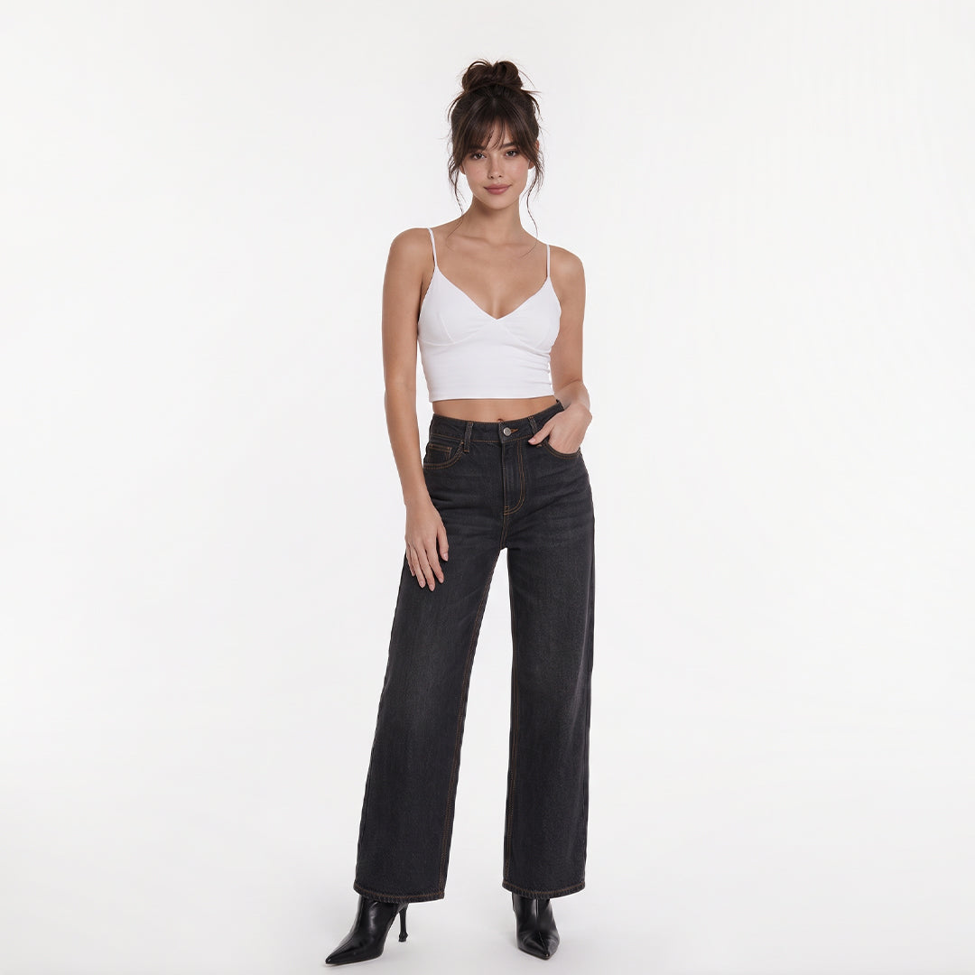 Jean wide leg oscuro