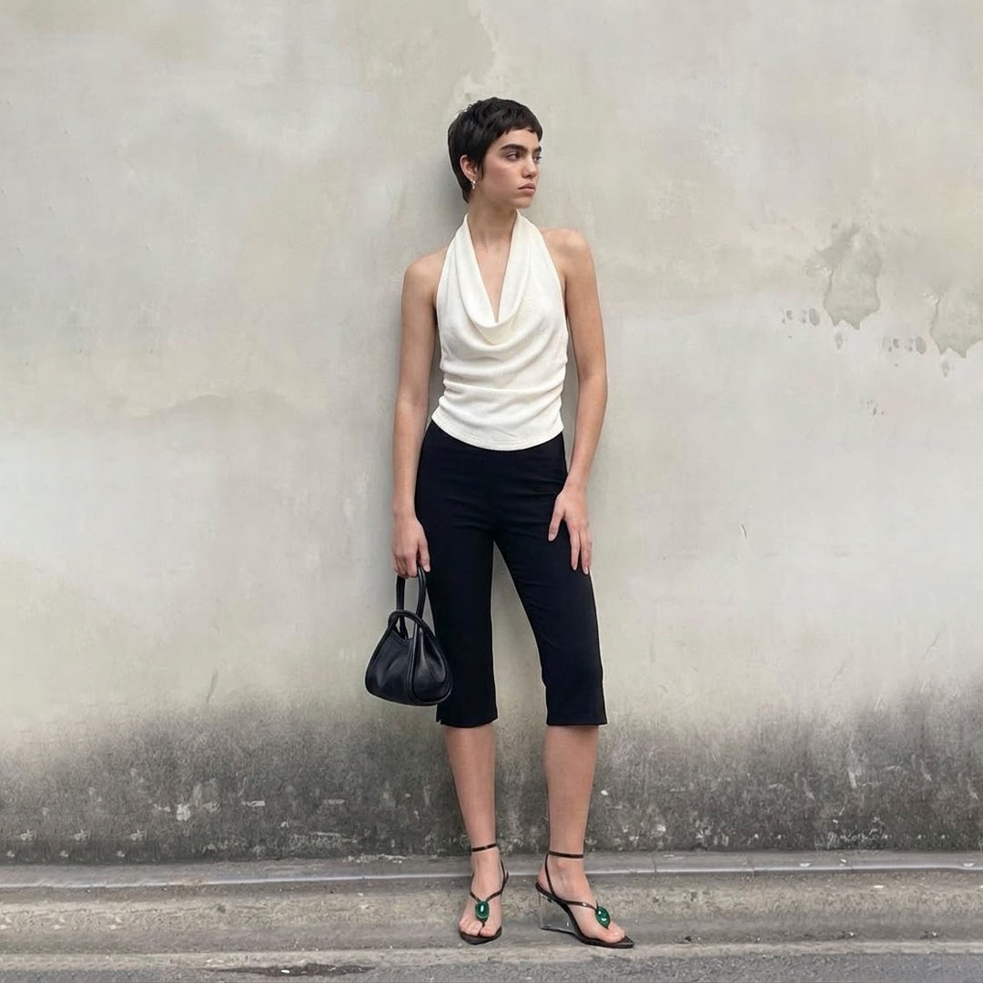 Blusa escote al agua textura