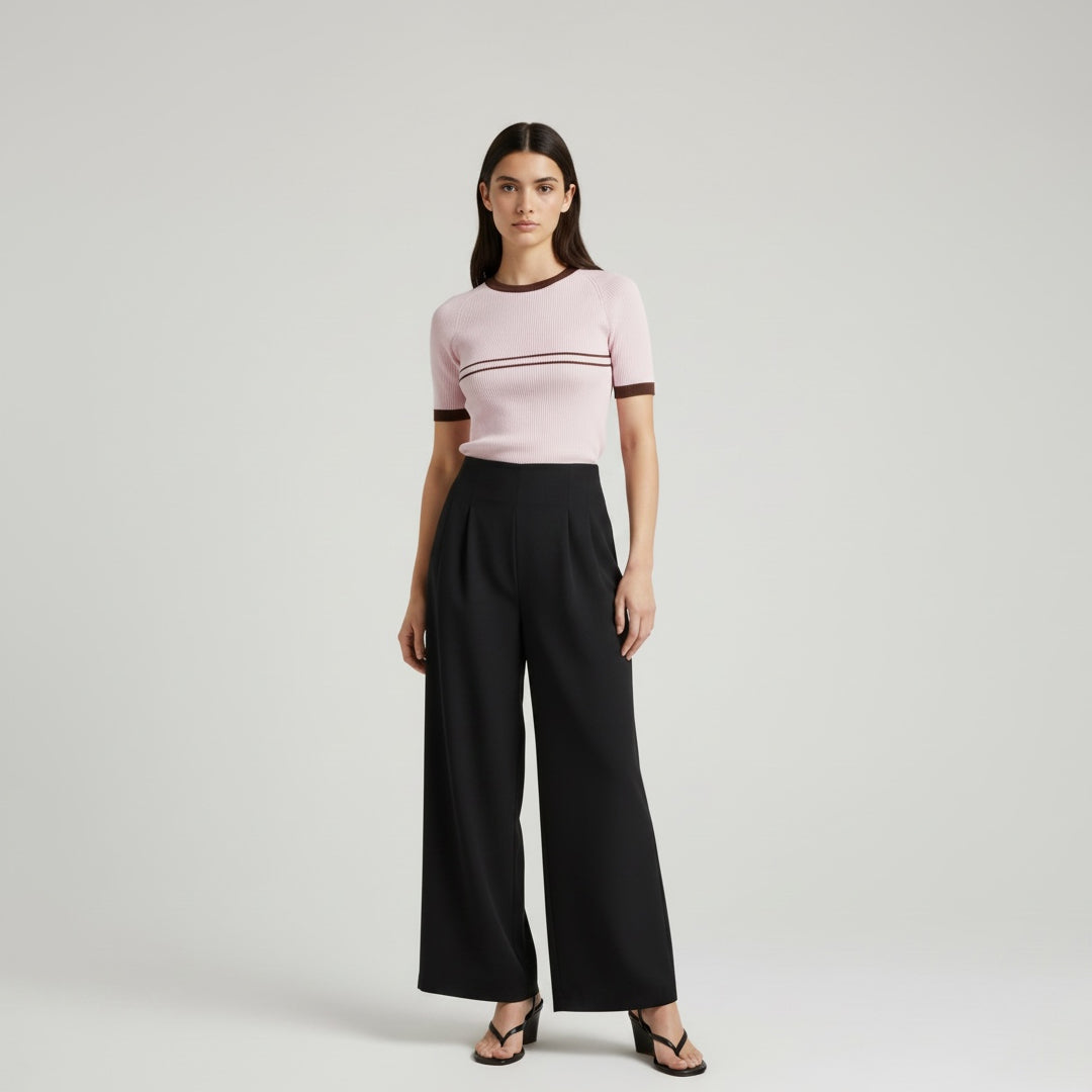 Pantalón ancho fluido pinzas