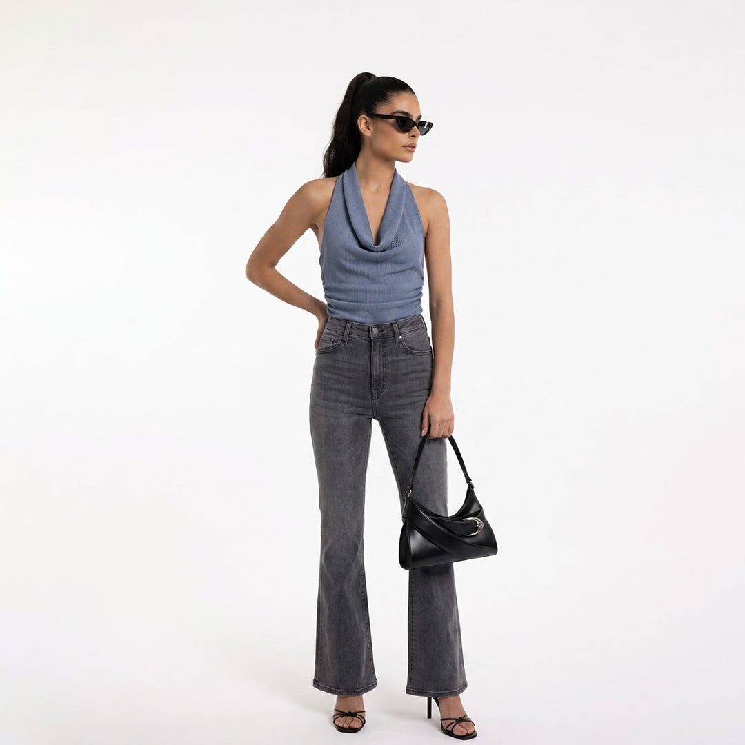 Blusa escote al agua textura