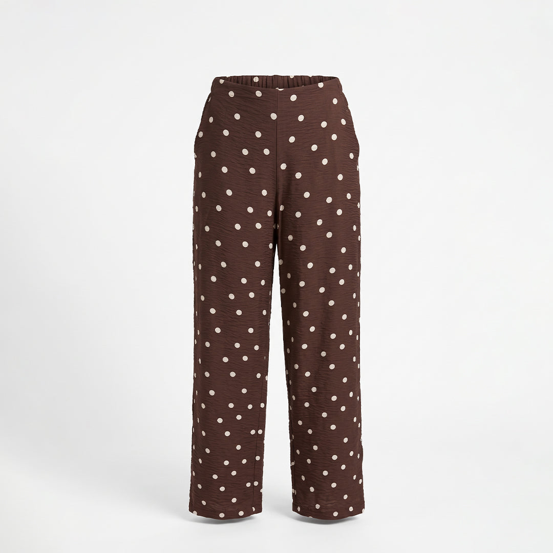 Pantalón ancho fluido polka dots