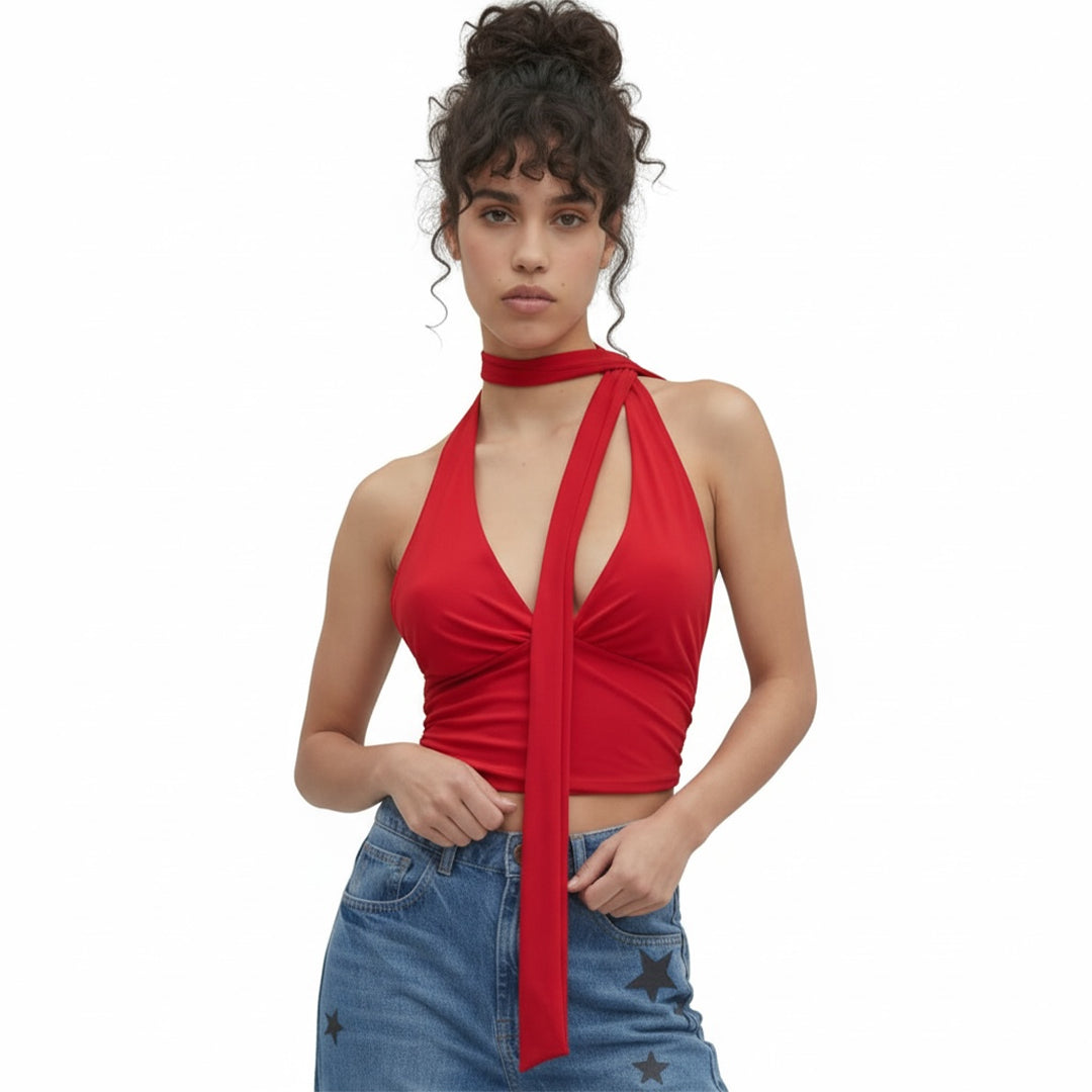 Blusa con bufanda