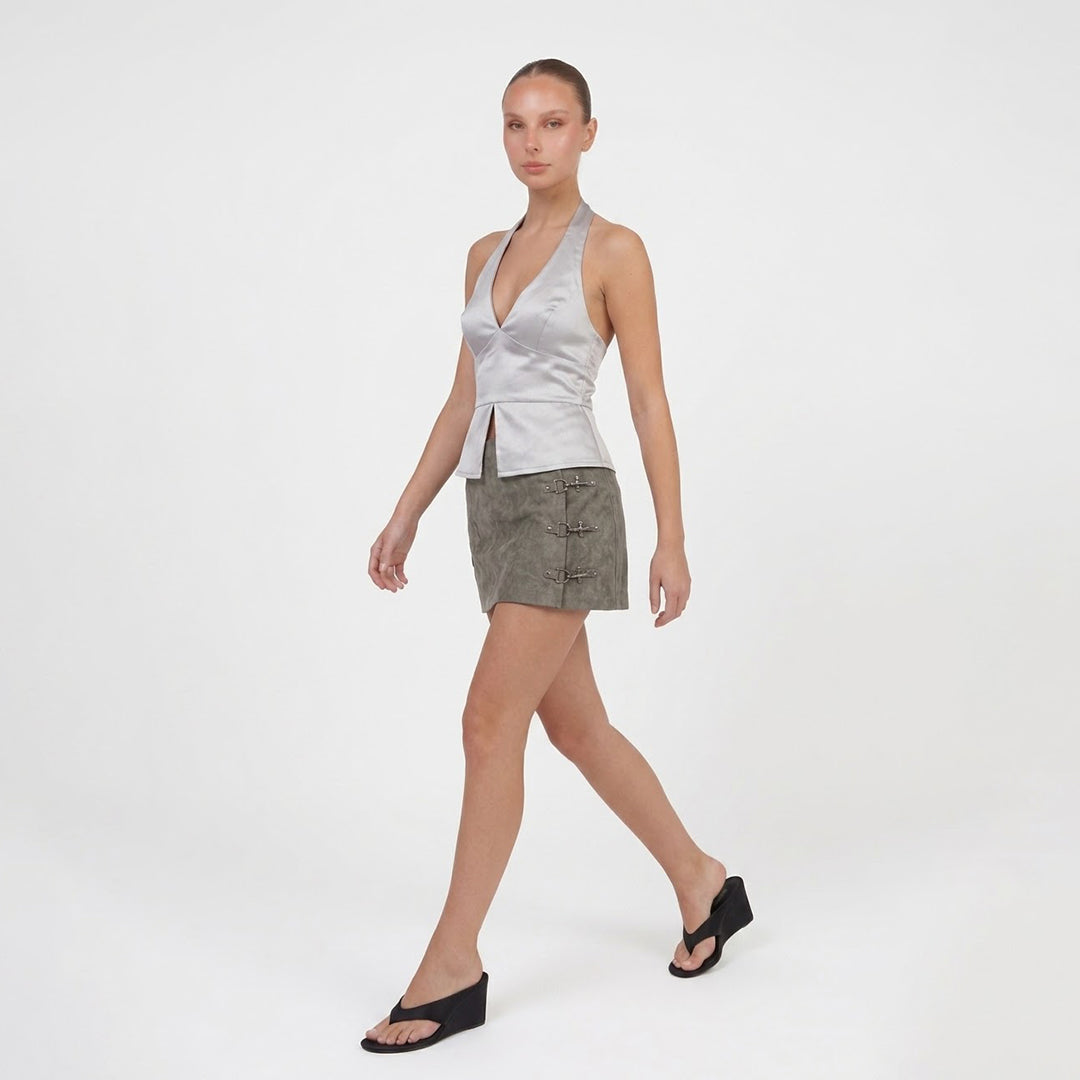 Blusa satinada halter