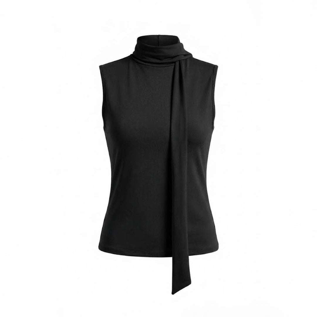 Blusa cuello alto bufanda