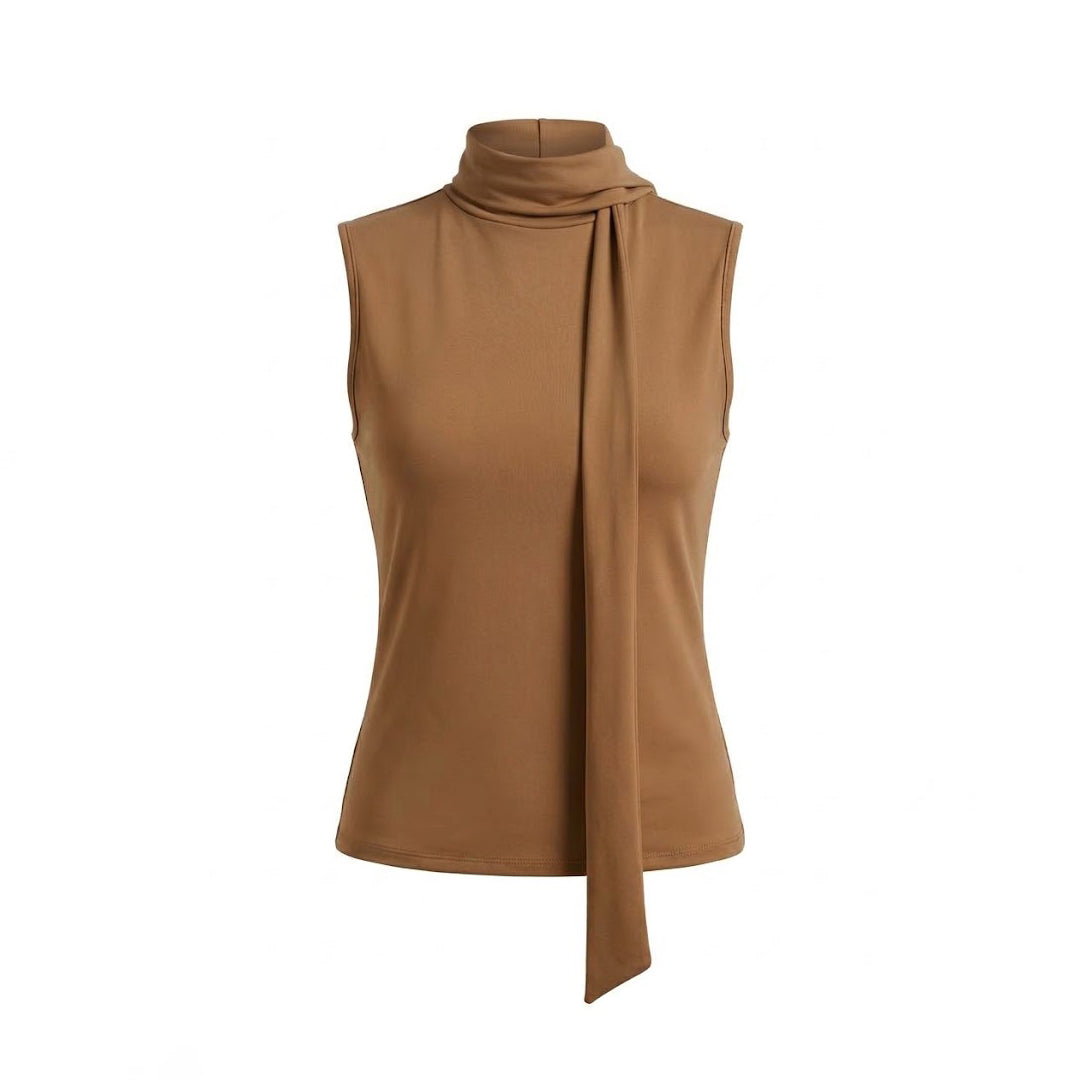 Blusa cuello alto bufanda