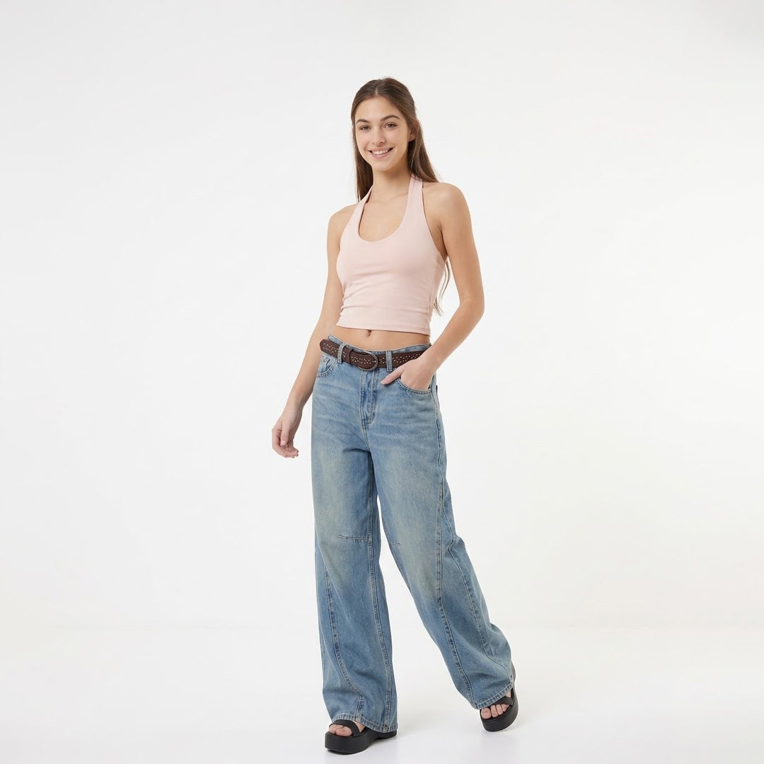 Blusa básica cuello halter