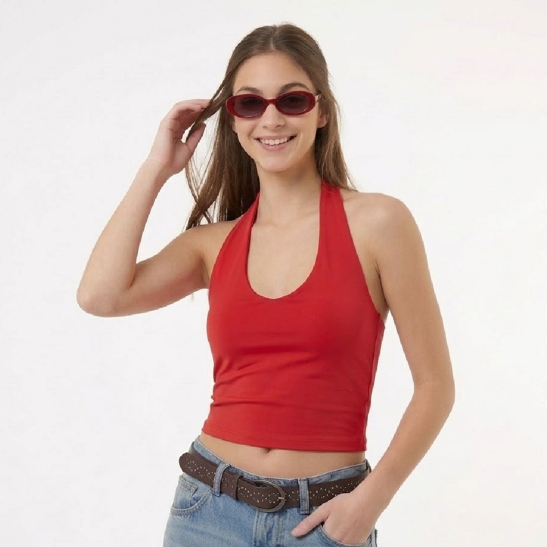 Blusa básica cuello halter
