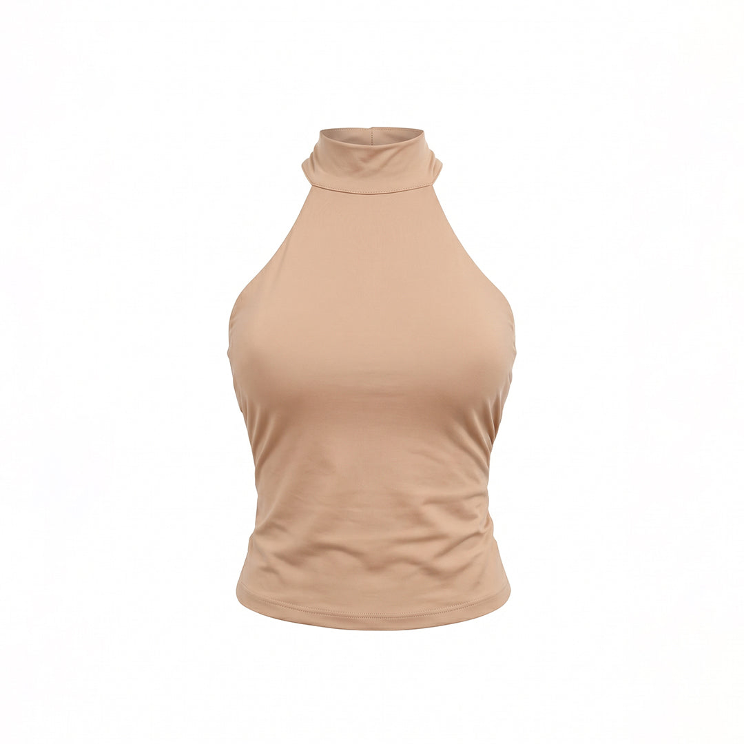 Blusa halter lazo en cuello