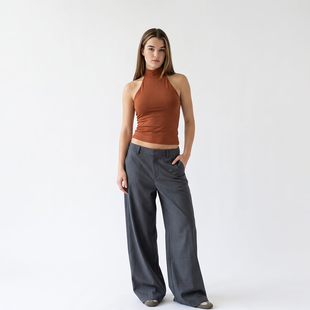Blusa halter lazo en cuello