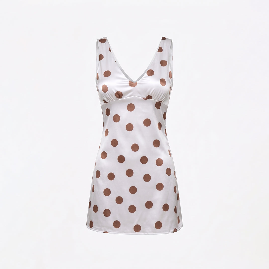 Vestido satinado polka dots