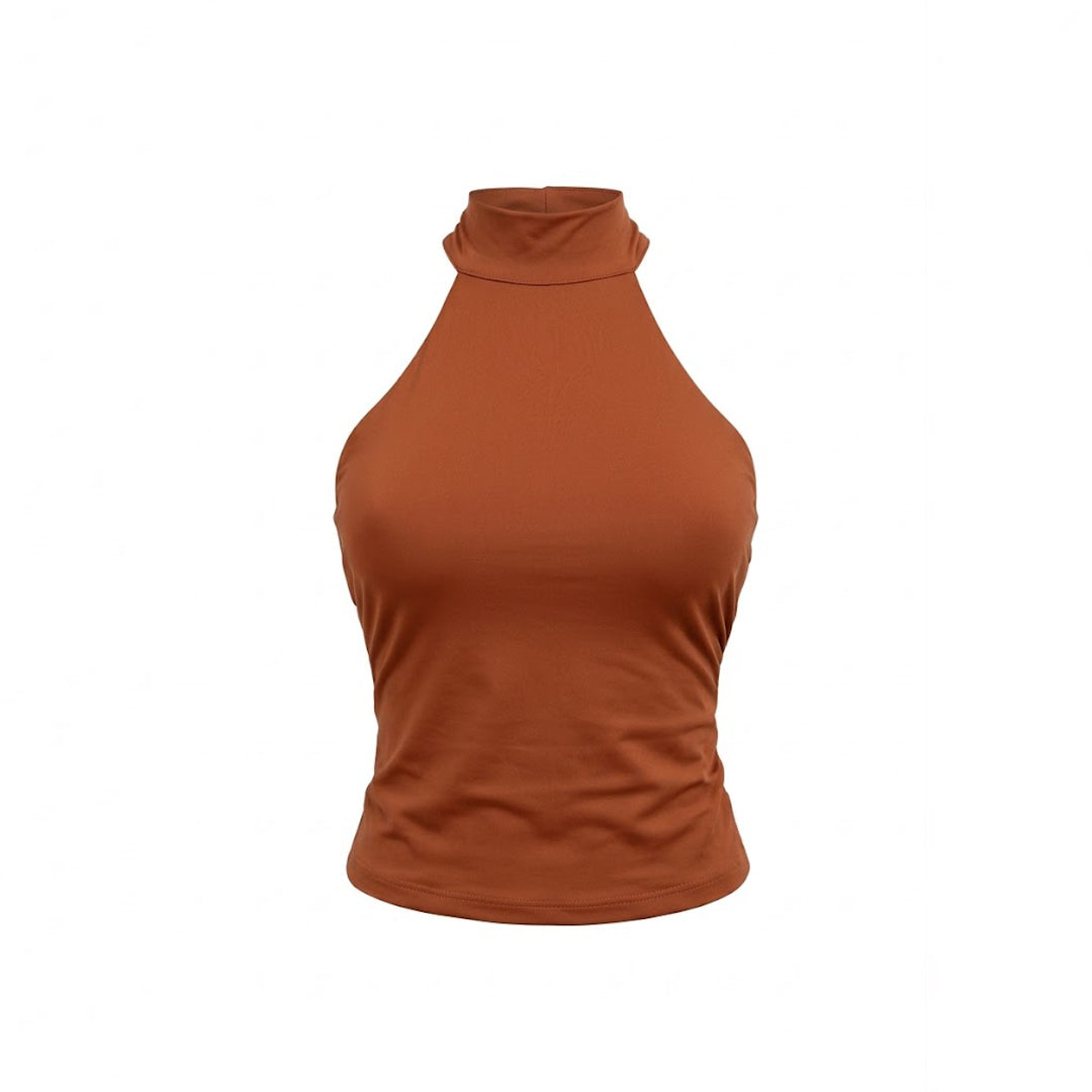 Blusa halter lazo en cuello
