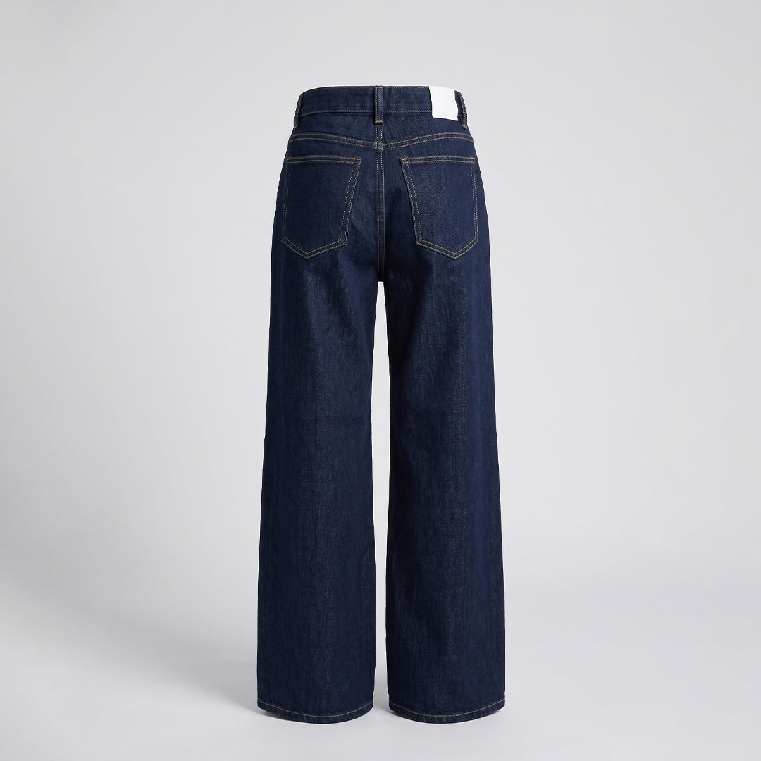 Jeans wide leg denim oscuro