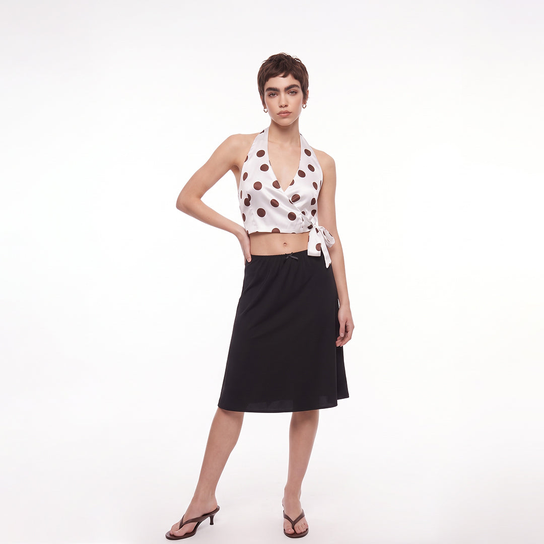 Crop top polka dots satinado