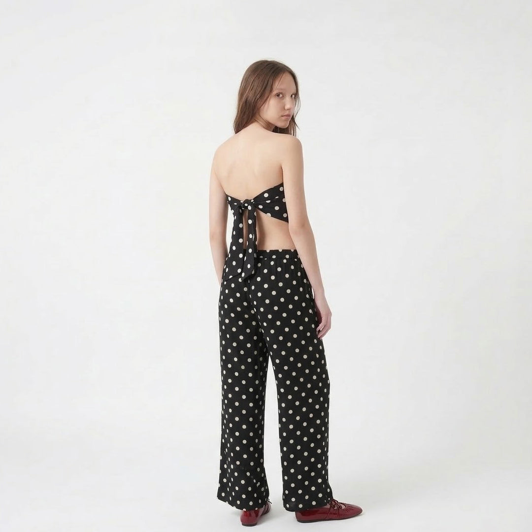 Pantalón ancho holgado polka dots